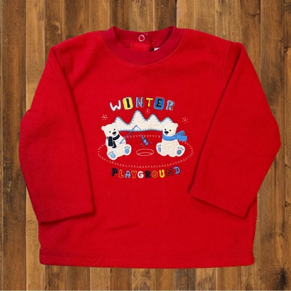 ❄️ Vintage Babyboots “Winter Playground” Fleece Pullover – 24M ❄️